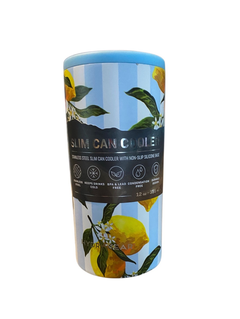 Hydragear Lemon Design Stainless Steel Slim Can Cooler